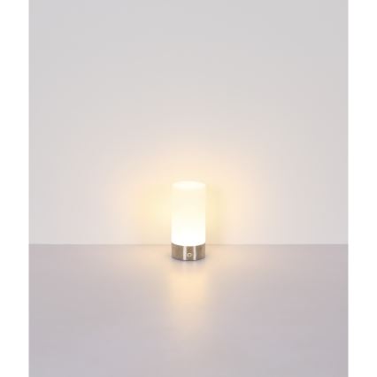 Globo - LED RGBW Dimbart touch-utomhusbordslampa LED/1,8W/5V 1500 mAh IP44 matt krom