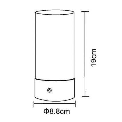 Globo - LED RGBW Dimbart touch-utomhusbordslampa LED/1,8W/5V 1500 mAh IP44 matt krom