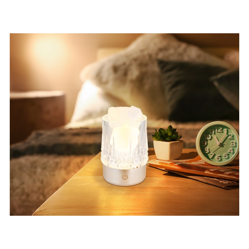 Globo - Dimbar touchstyrd bordslampa LED/1W/5V 3000K 1200 mAh silver