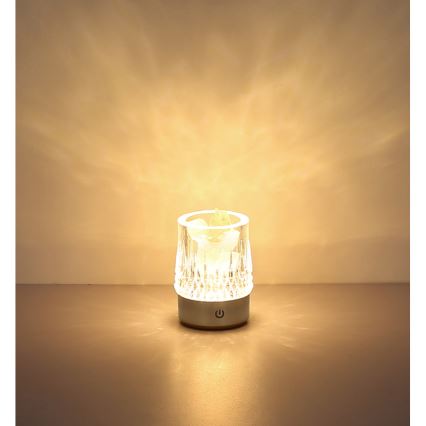 Globo - Dimbar touchstyrd bordslampa LED/1W/5V 3000K 1200 mAh silver