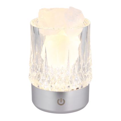 Globo - Dimbar touchstyrd bordslampa LED/1W/5V 3000K 1200 mAh silver