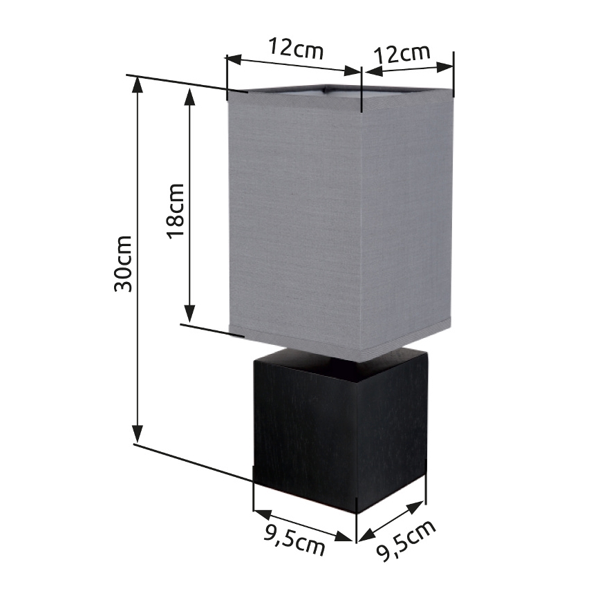 Globo 21628ALU - Bordslampa VALENTINO 1xE27/7W/230V svart/antracit