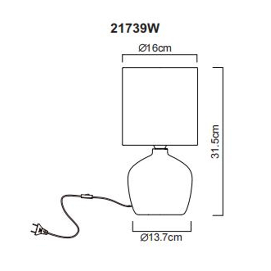 Globo - Bordslampa 1xE14/40W/230V vit