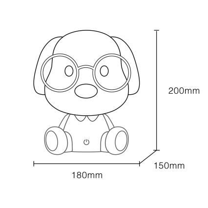 Globo - LED Dimbart uppladdningsbart barnnattlampa LED/1W/5V 500 mAh blå