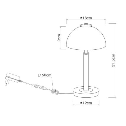 Globo - LED Dämpbar beröringsstyrd bordslampa LED/7W/230V 3000K matt krom