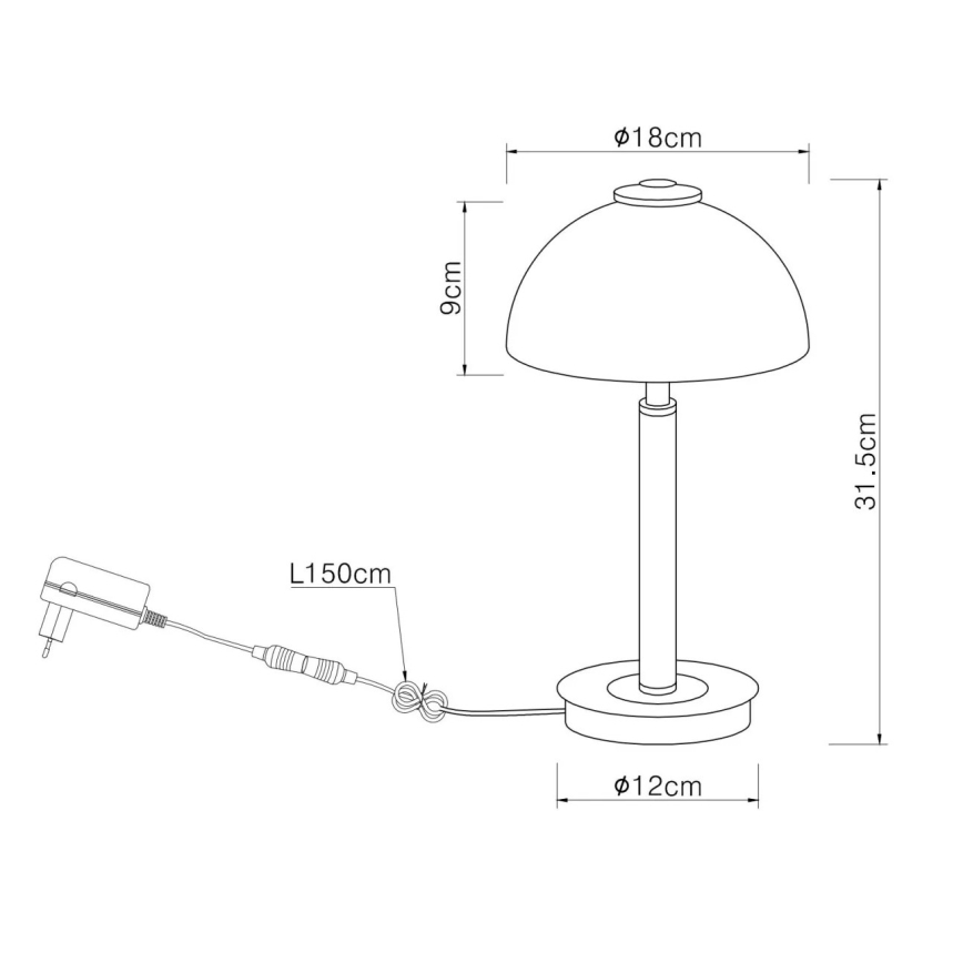 Globo - LED Dämpbar beröringsstyrd bordslampa LED/7W/230V 3000K matt krom