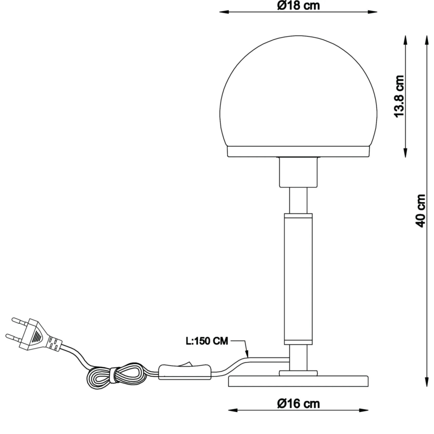 Globo - Bordslampa 1xE27/40W/230V svart/brun