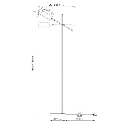 Globo - Golvlampa  1xE14/25W/230V