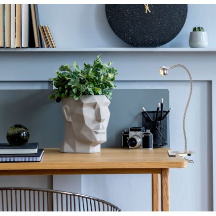 Globo - LED Flexibel läslampa med klämma LED/3W/230V matt krom