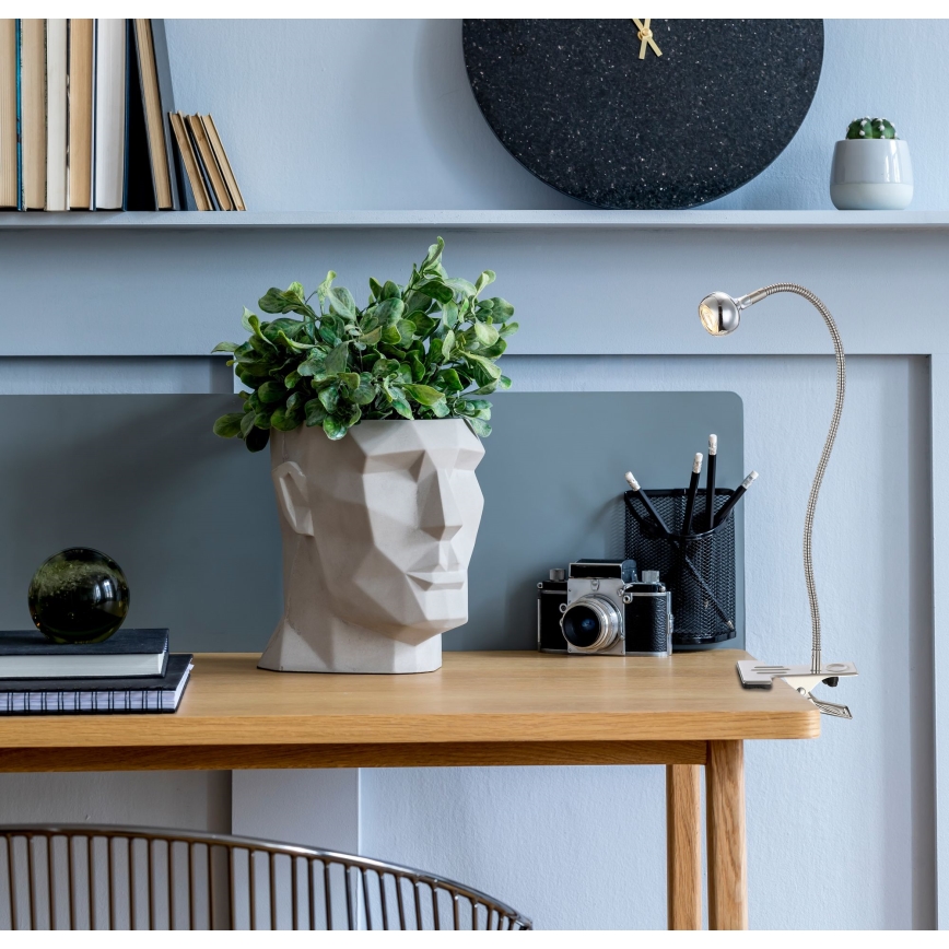 Globo - LED Flexibel läslampa med klämma LED/3W/230V matt krom