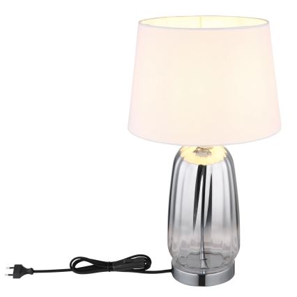Globo - Bordslampa 1xE27/40W/230V vit/silver