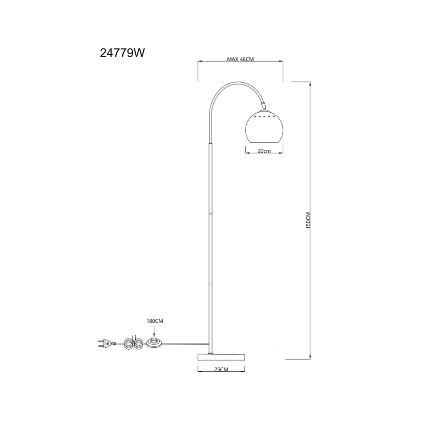 Globo - Golvlampa 1xE27/60W/230V vit