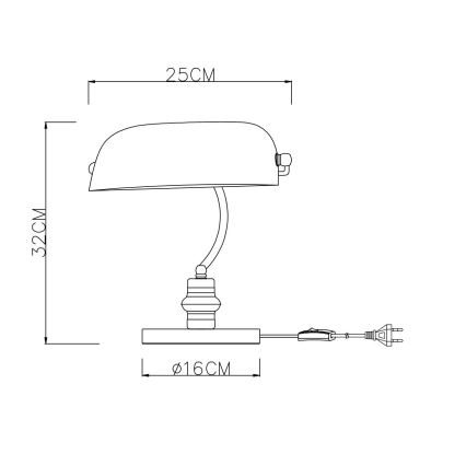 Globo - Bordslampa 1xE27/60W/230V svart