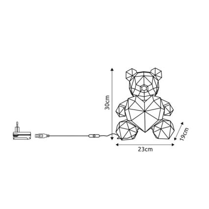 Globo - LED Bordsdekoration i presentförpackning LED/6W/5V USB björn