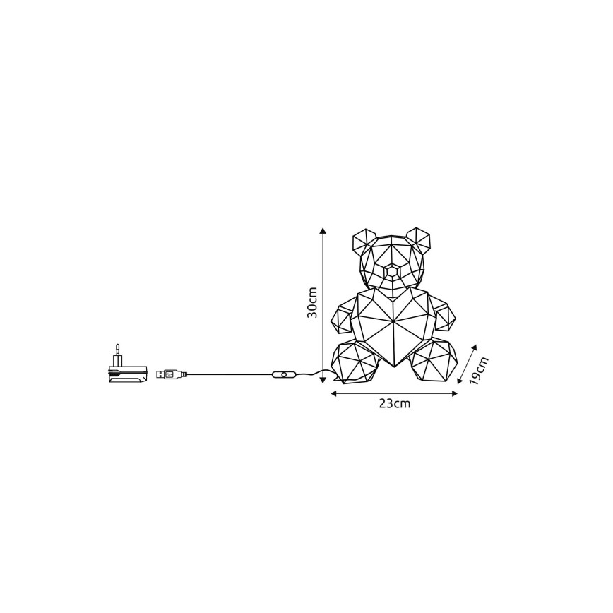Globo - LED Bordsdekoration i presentförpackning LED/6W/5V USB björn