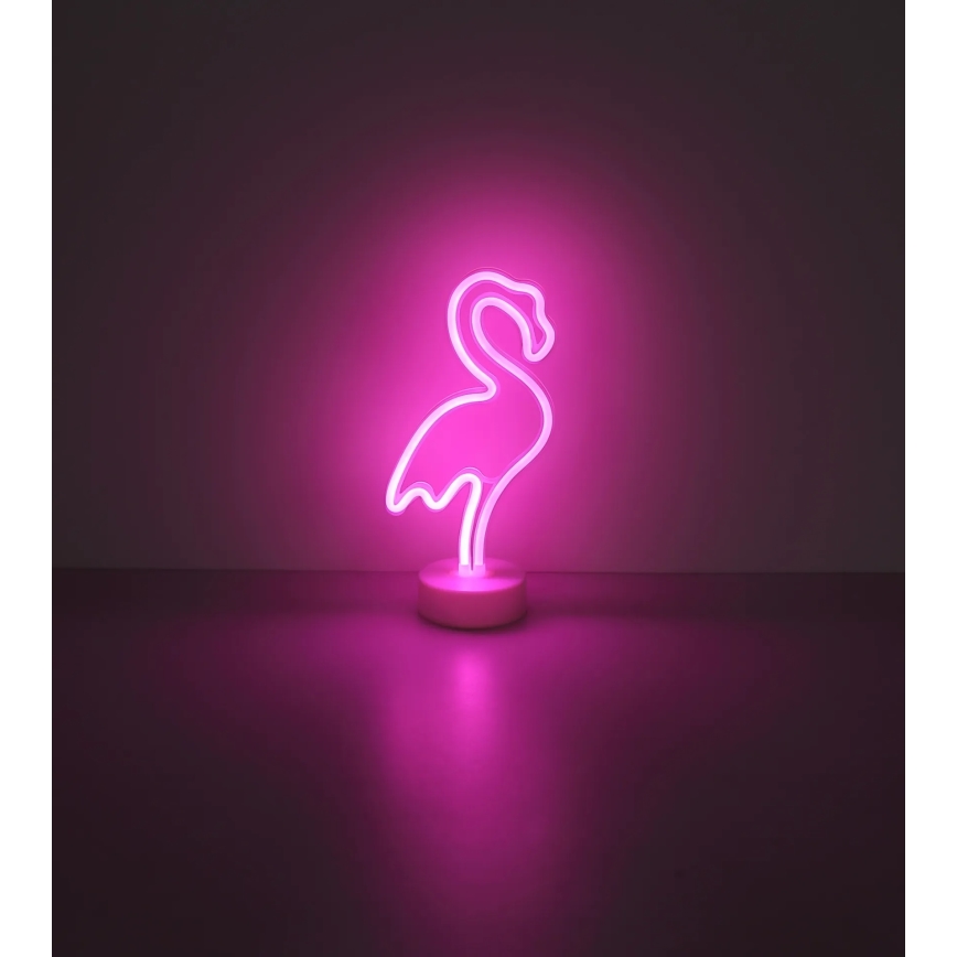 Globo - LED Neon bordslampa LED/2W/3xAA flamingo