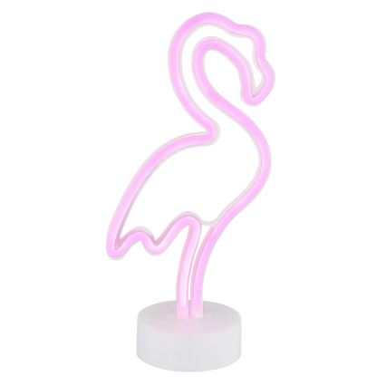 Globo - LED Neon bordslampa LED/2W/3xAA flamingo
