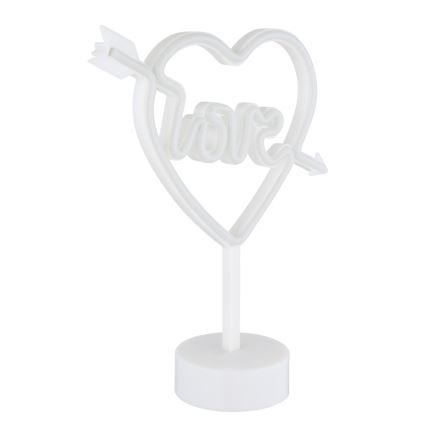 Globo - LED Neonbordslampa LED/2W/3xAA hjärta
