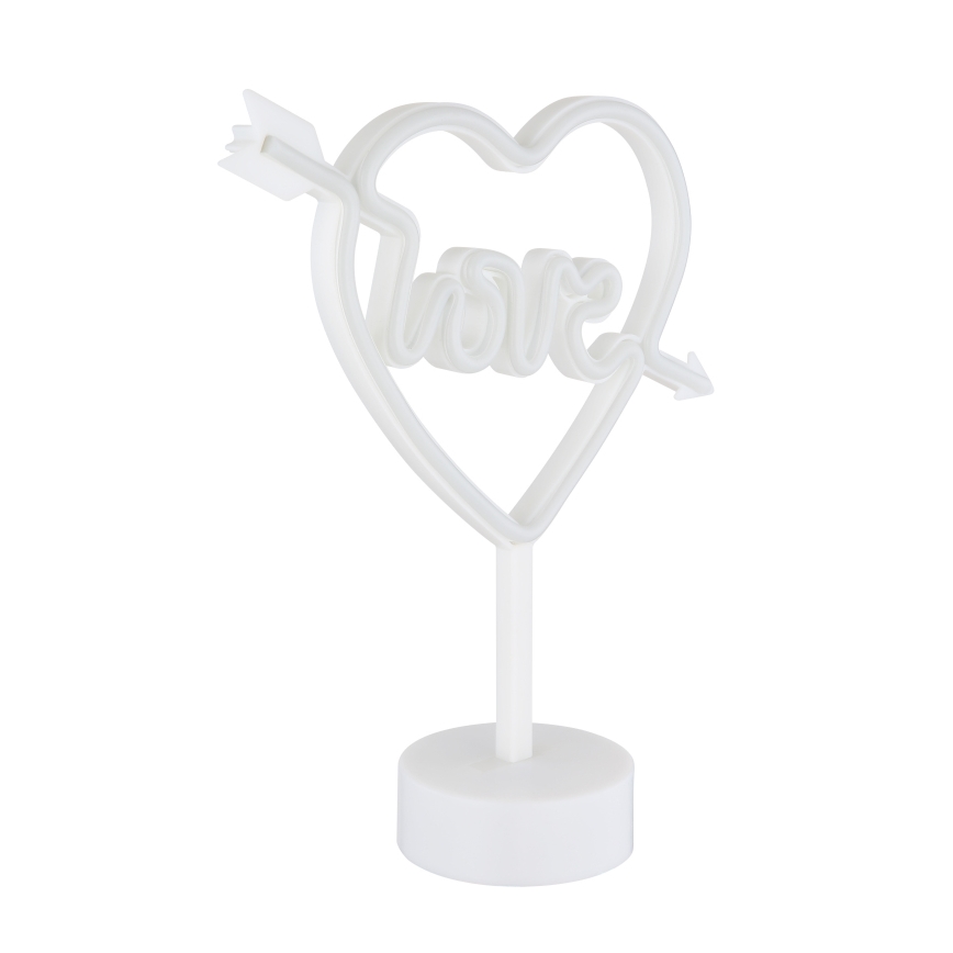 Globo - LED Neonbordslampa LED/2W/3xAA hjärta