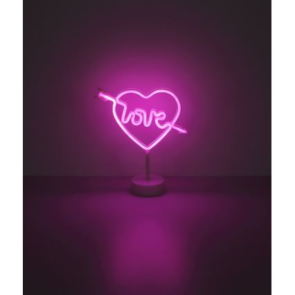 Globo - LED Neonbordslampa LED/2W/3xAA hjärta