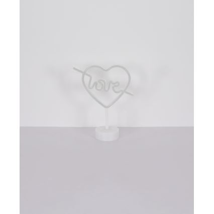 Globo - LED Neonbordslampa LED/2W/3xAA hjärta