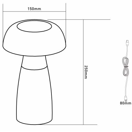Globo - LED Dimmbar uppladdningsbar bordslampa LED/1,5W/5V 800 mAh 2700K/4000K/6500K