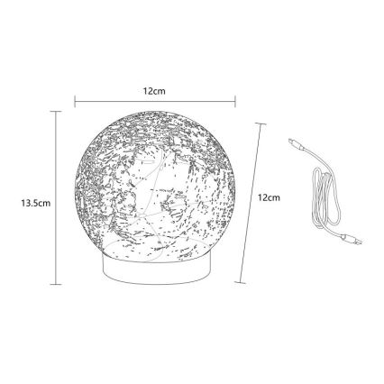 Globo - LED Dekorativt uppladdningsbart bordslampa 25xLED/0,06W/5V 600 mAh IP44