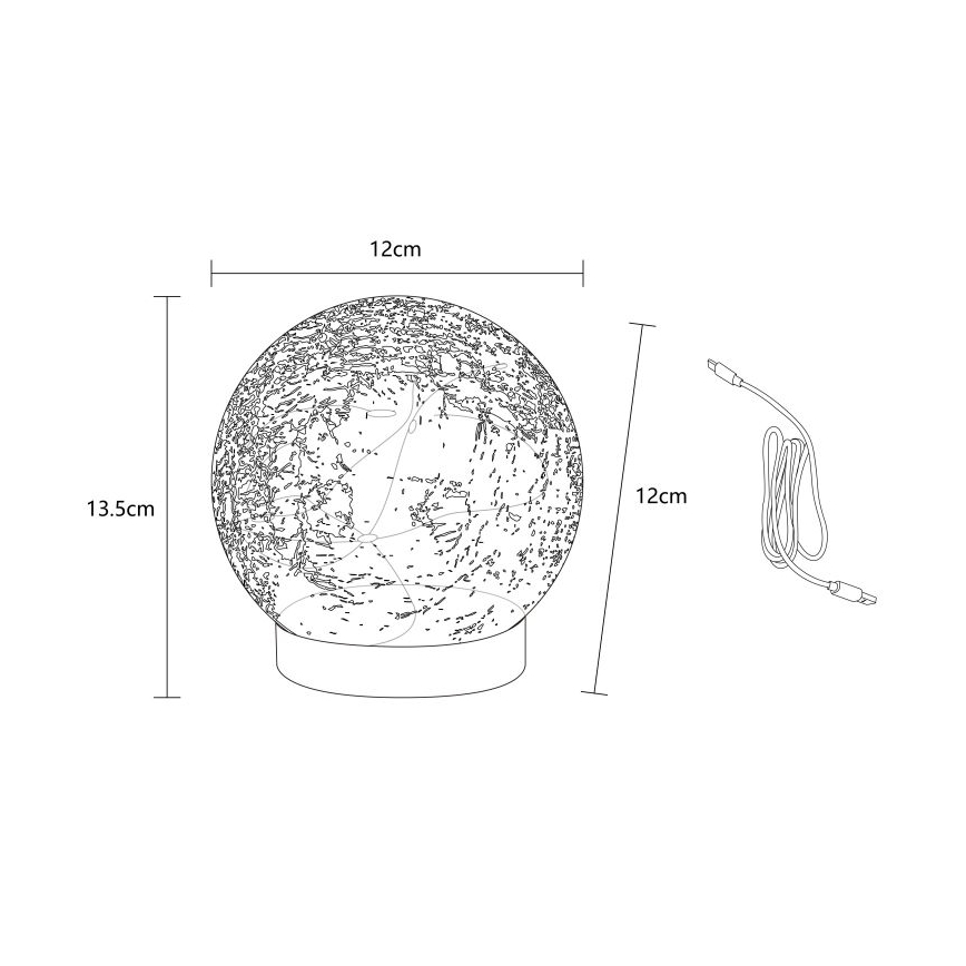 Globo - LED Dekorativt uppladdningsbart bordslampa 25xLED/0,06W/5V 600 mAh IP44