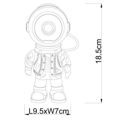 Globo - Dimbar LED-projektor LED/3W/5V astronaut