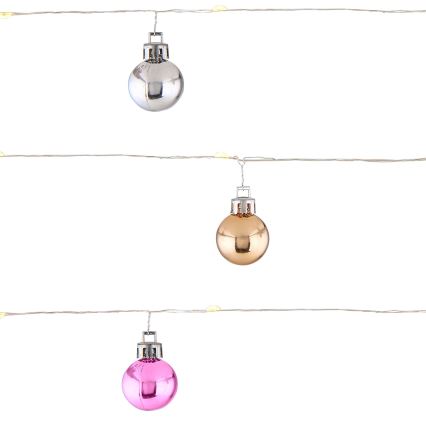 Globo - LED-ljusslinga 20 x LED / 2 x AA, 2,2 m varmvit