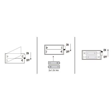 Globo - LED-ljusslinga 20 x LED / 2 x AA, 2,2 m varmvit