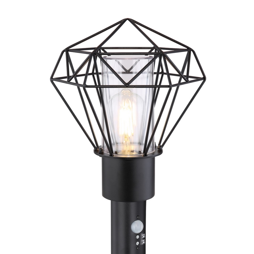 Globo 31357S - Utomhuslampa med sensor HORACE 1xE27/15W/230V IP44