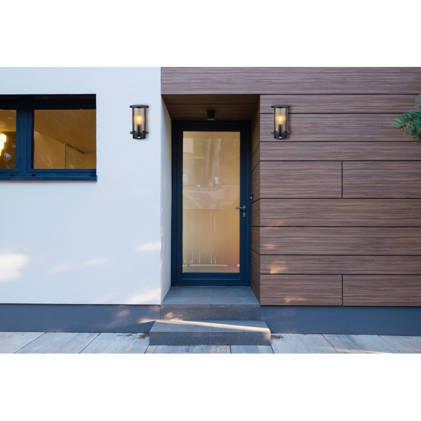 Globo - Utomhus vägglampa med sensor 1xE27/60W/230V IP54