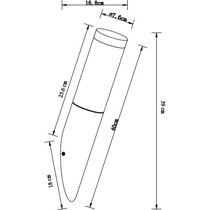 Globo - Vägglampa för utomhusbruk 1xE27/23W/230V IP44