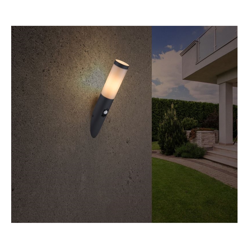 Globo - Utomhus vägglampa med sensor 1xE27/15W/230V IP44