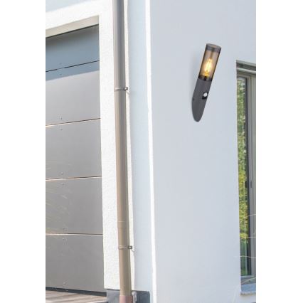 Globo - Utomhus vägglampa med sensor 1xE27/15W/230V IP44