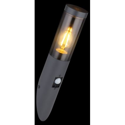 Globo - Utomhus vägglampa med sensor 1xE27/15W/230V IP44