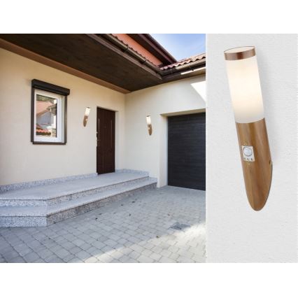 Globo - Utomhus vägglampa med sensor 1xE27/15W/230V IP44