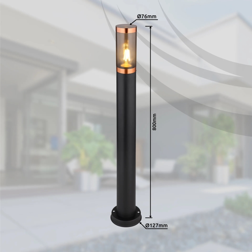 Globo - Utomhuslampa 1xE27/23W/230V IP44 80 cm svart/koppar