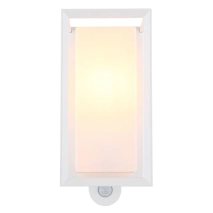 Globo - Utomhus vägglampa med sensor 1xE27/60W/230V IP44 vit