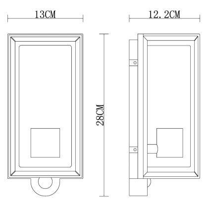 Globo - Utomhus vägglampa med sensor 1xE27/60W/230V IP44 vit