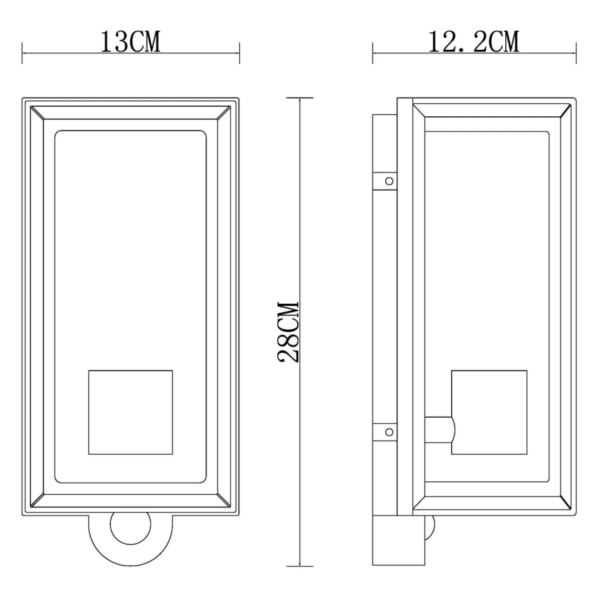 Globo - Utomhus vägglampa med sensor 1xE27/60W/230V IP44 vit