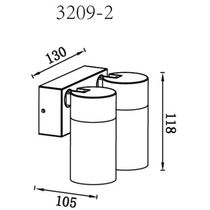 Globo - Väggspotlight 2xGU10/35W/230V