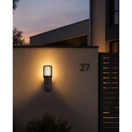 Globo - Utevägglampa med sensor 1xE27/15W/230V IP54