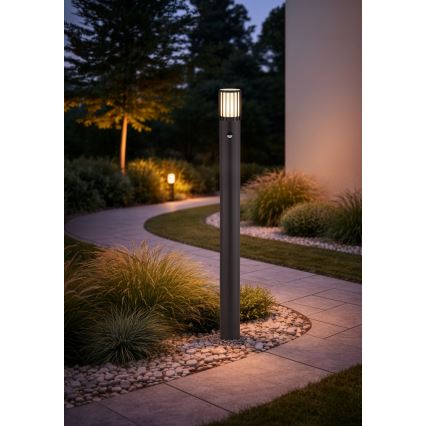 Globo - Utomhuslampa med sensor 1xE27/15W/230V IP54 100 cm