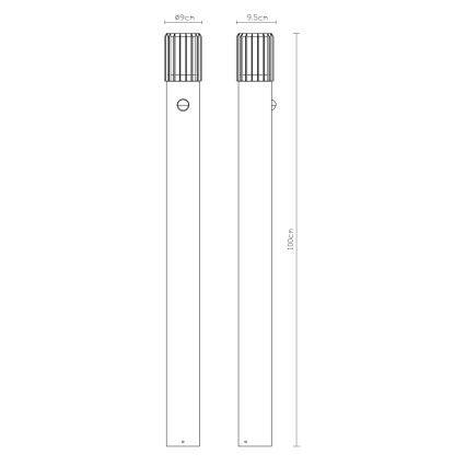 Globo - Utomhuslampa med sensor 1xE27/15W/230V IP54 100 cm