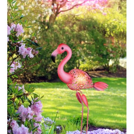 Globo - LED solcellslampa LED/3V IP44 300 mAh flamingo