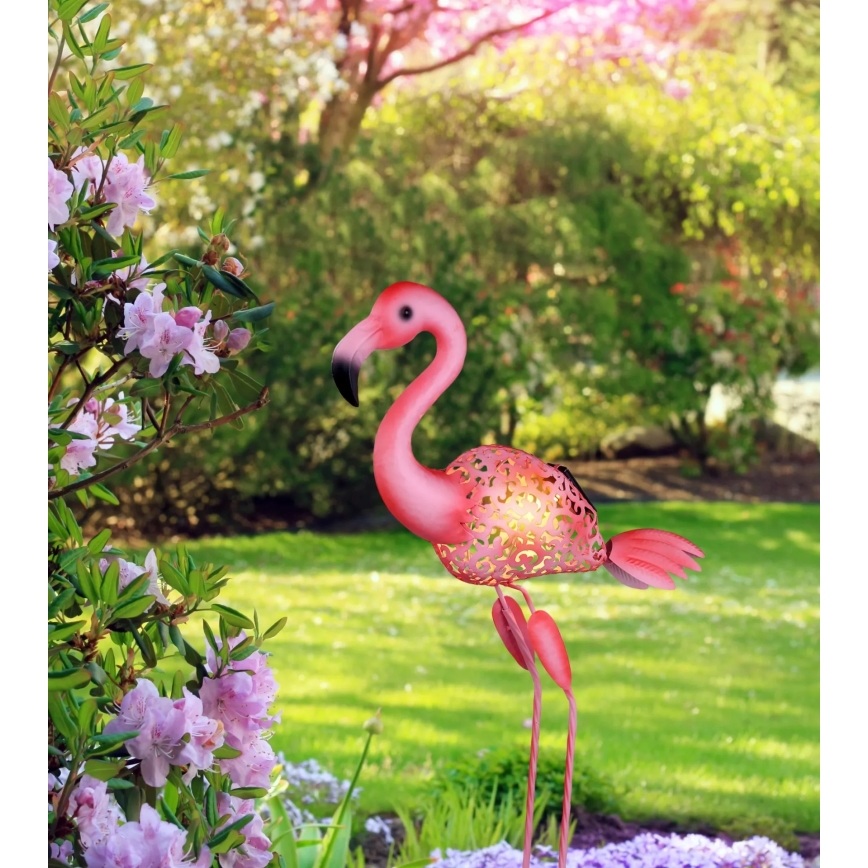 Globo - LED solcellslampa LED/3V IP44 300 mAh flamingo