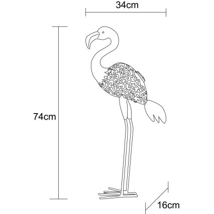 Globo - LED solcellslampa LED/3V IP44 300 mAh flamingo