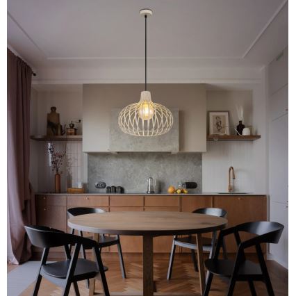 Globo - Pendellampa med vajer 1xE27/40W/230V beige